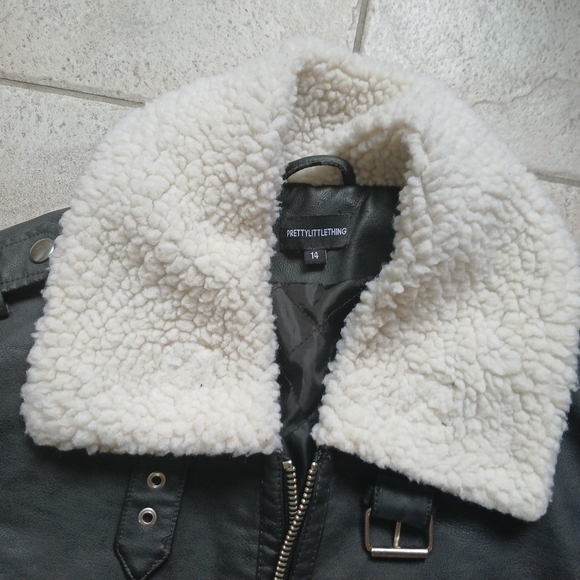 Crop similicuir jacket - Picture 3 of 5